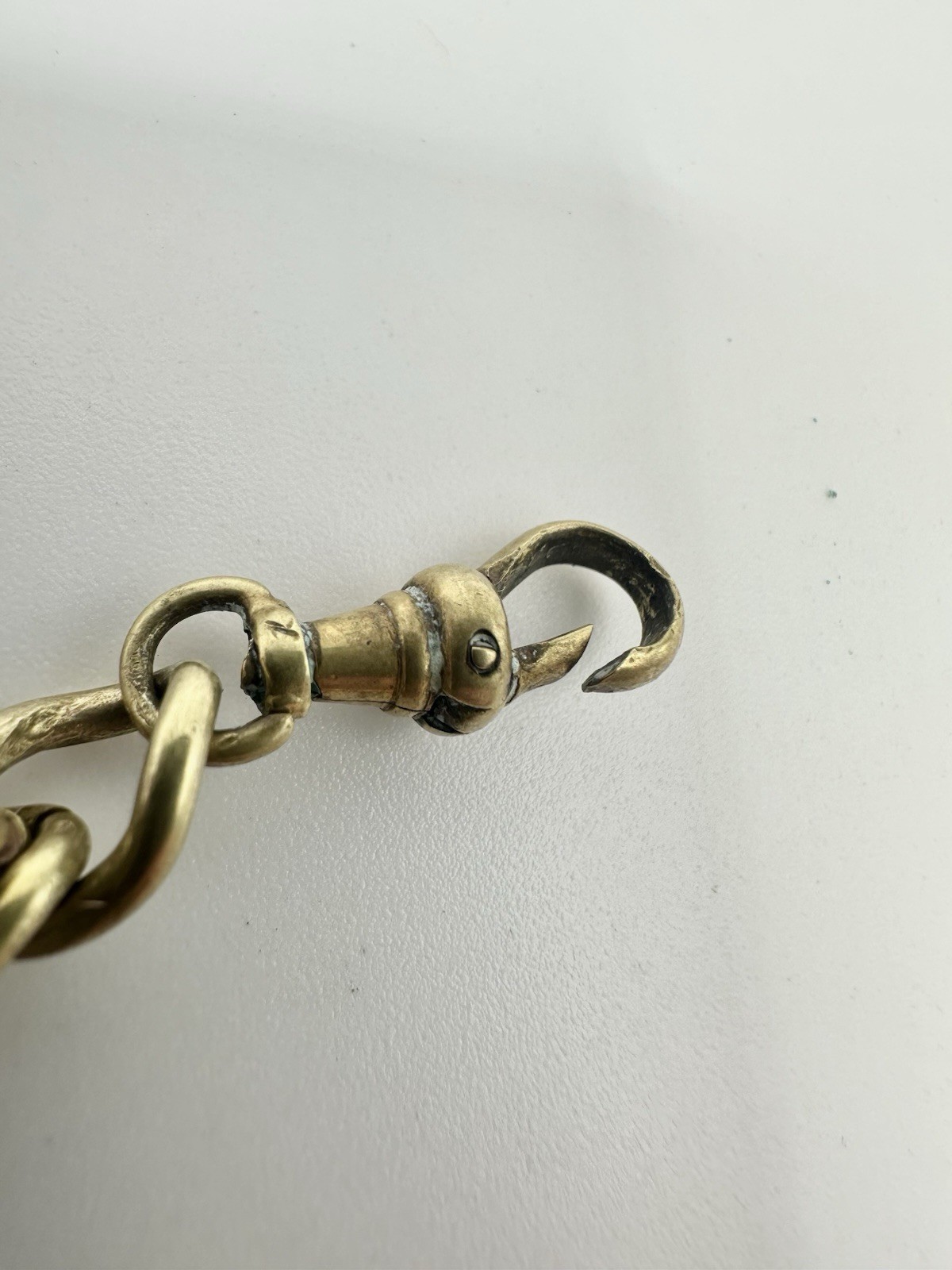 Antique VTG 7-8in Fob Chain Bracelet Cameo Brass? Gold Filled Swivel Clasp Read