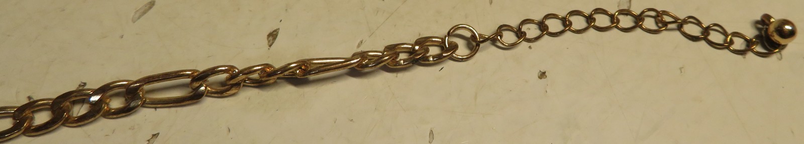 Vintage 7-9″ Adjustable Extender Figaro Link Bracelet Gold Tone Lobster Clasp GU