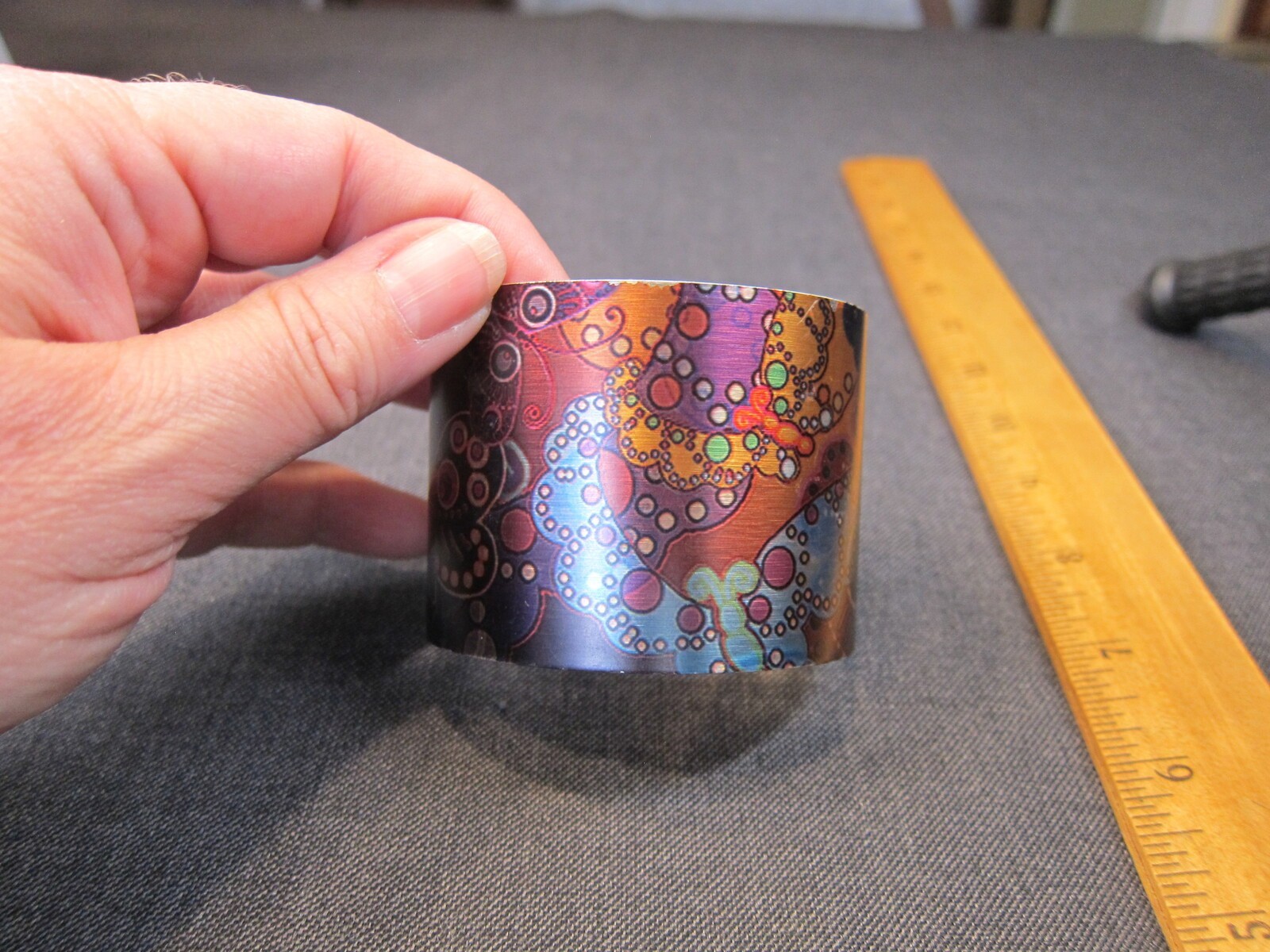 777 Tattooed Steel 38/200 limited edition wide cuff bracelet ‘Butterflies’