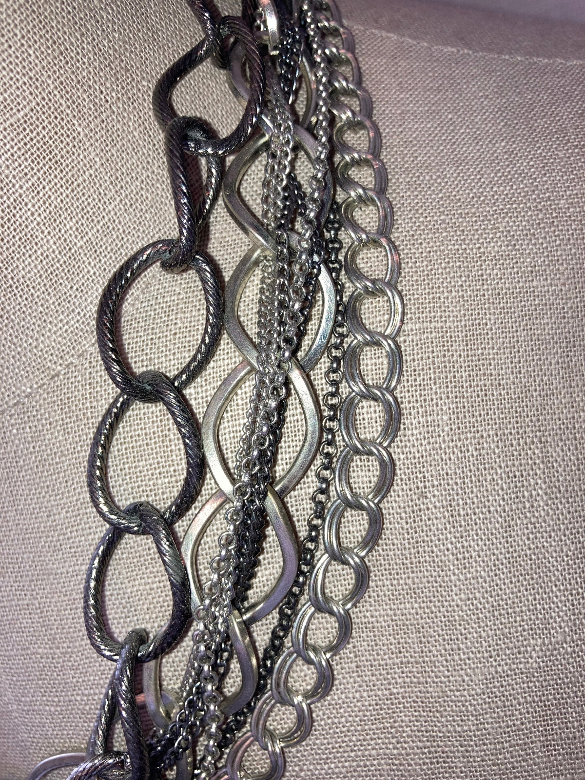 Charcoal Gray Multi Chain Necklace
