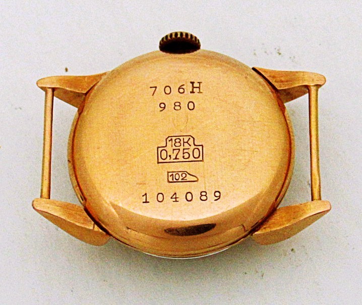 18K Orator Solid Yellow Gold Tear Drop Wire Lugs Lady Wristwatch, Great Runner