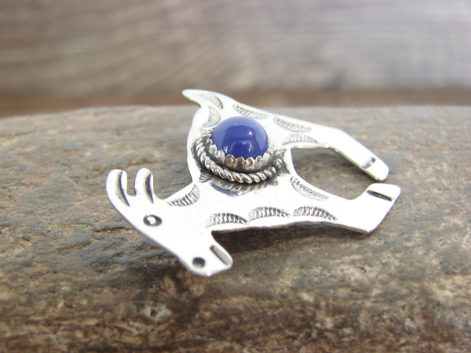 Native American Nickel Silver & Lapis Goat Pin – Cleveland