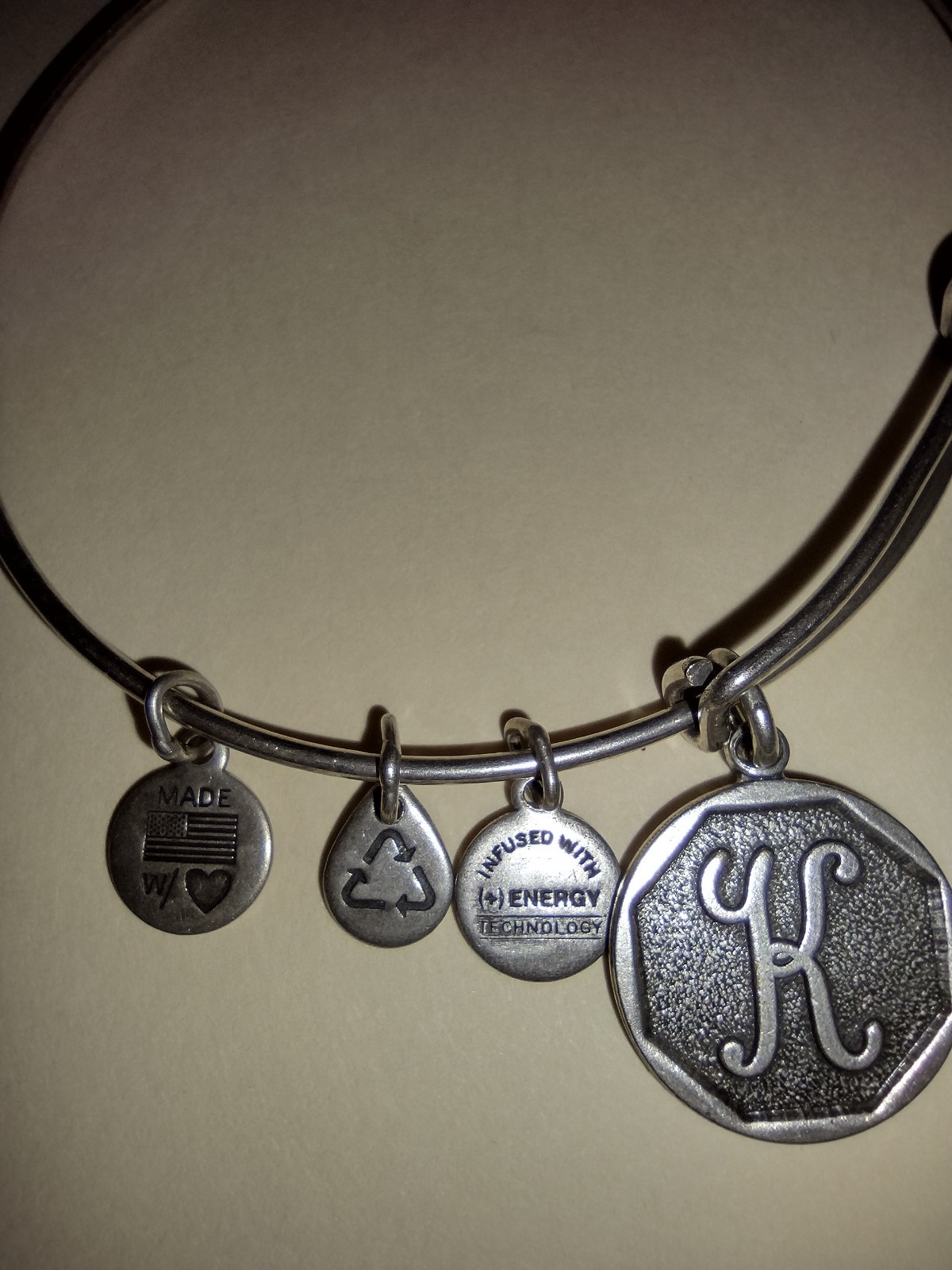 alex and ani energy bracelets Initials C, K, M, M, S-Lot of 5, color varies