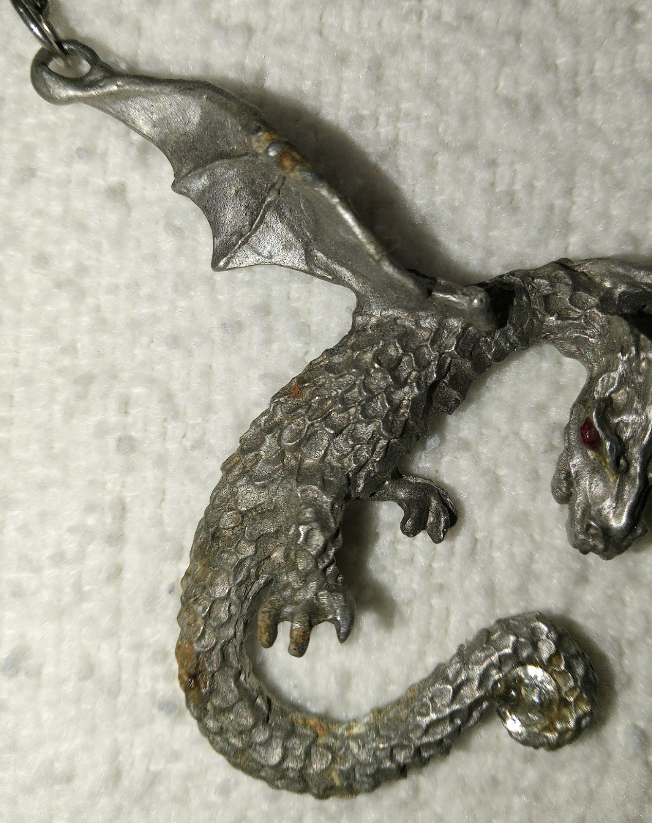 Vintage DRAGON Pendant Necklace – 13-1/2″ – Marked 2-1/2″ x 2-1/2″