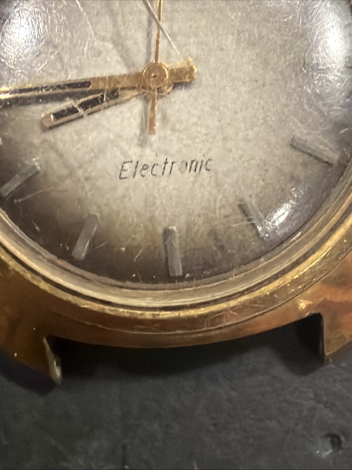 AJ21 VTG Timex Electric Dynabeat Watch Large Case GoldTone Parts Repair Restore