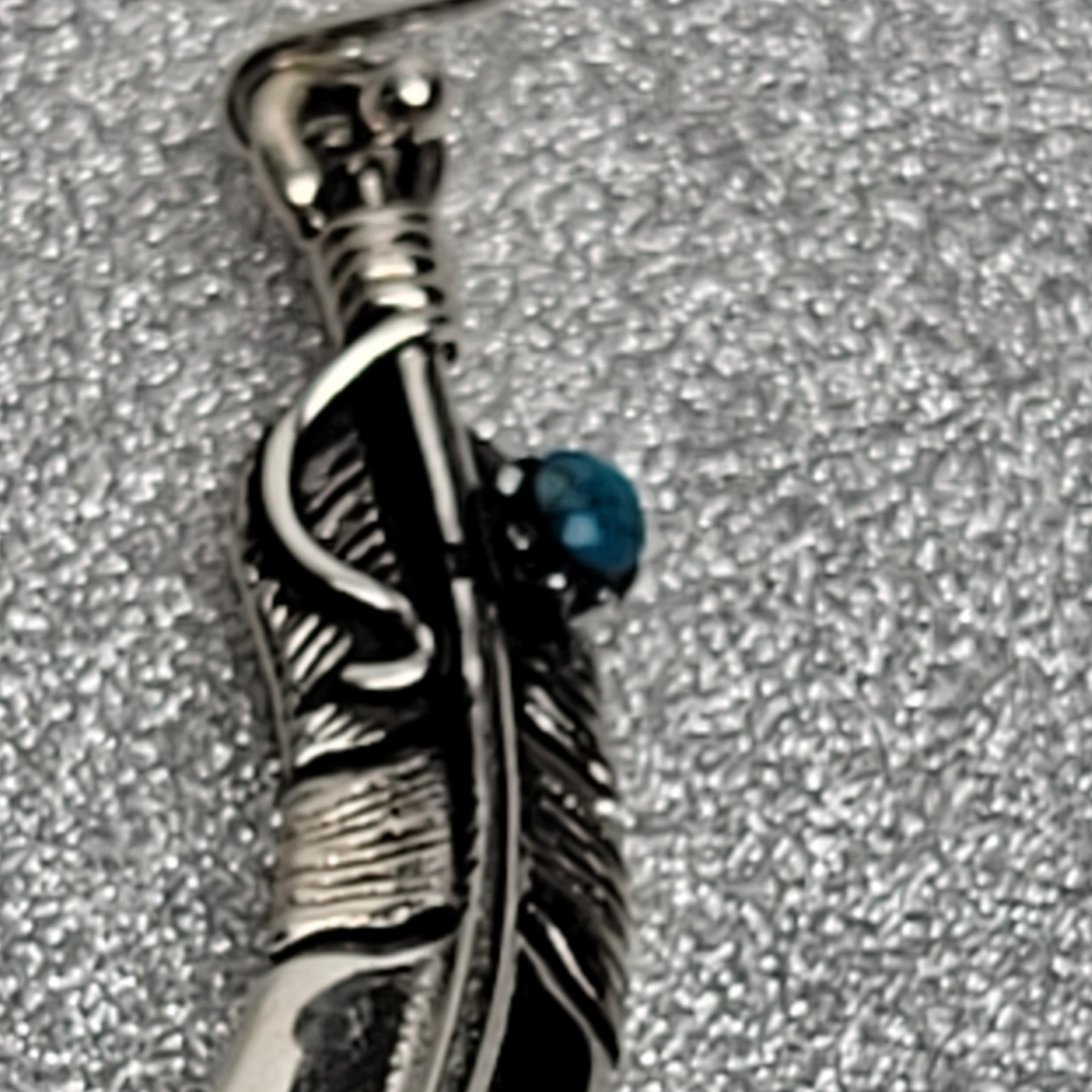925 Sterling Silver with Turquoise Feather-Shaped Earrings. Artisan-Made