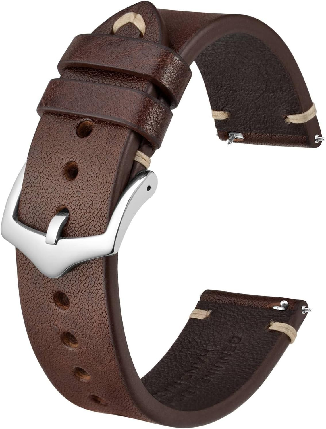 Correas de reloj de cuero para hombres cosidas a mano de dieciocho a veintidos
