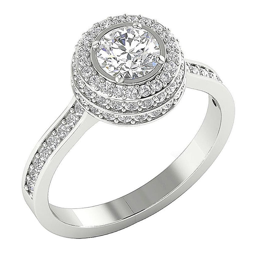 VS F 1.60 Ct Solitaire Engagement Ring Lab Grown Diamond 14K White Gold 11.00 MM