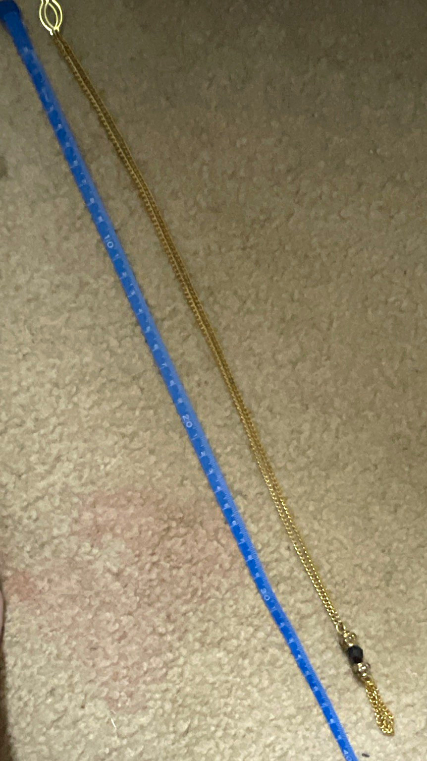 Yellow Gold Colored Dangle Drop Necklace Blue Crystal Rondelle Bead