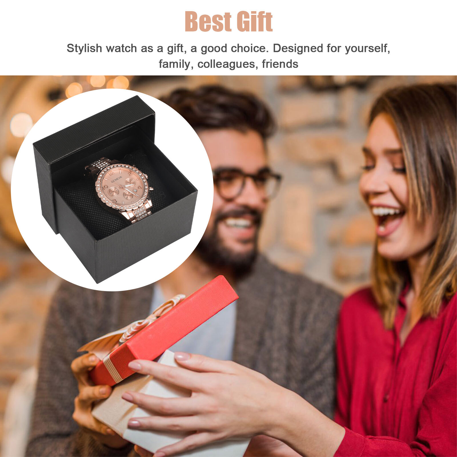 Women’s Rose Gold Quartz Watch Stainless Steel Classic Waterproof Business Gifts