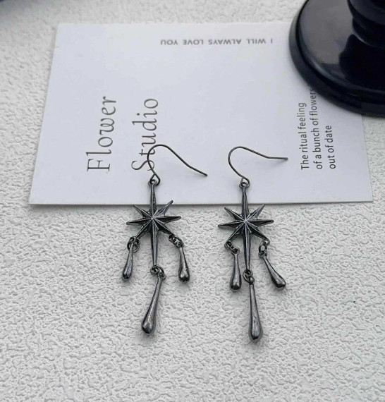 Earrings Gothic Punk Earrings Octagonal Star