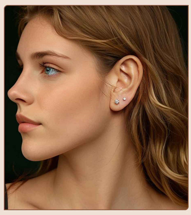 18k White Gold Plated 1CT Moissanite Screw Back Stud Earrings for Women With GRA