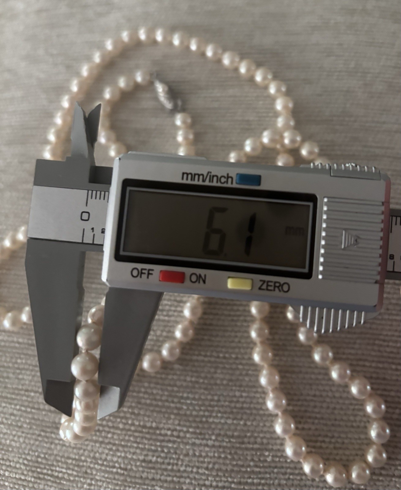 Vintage Akoya Pearl Necklace Silver Clasp 6mm 35” Opera Length Creamy Hue