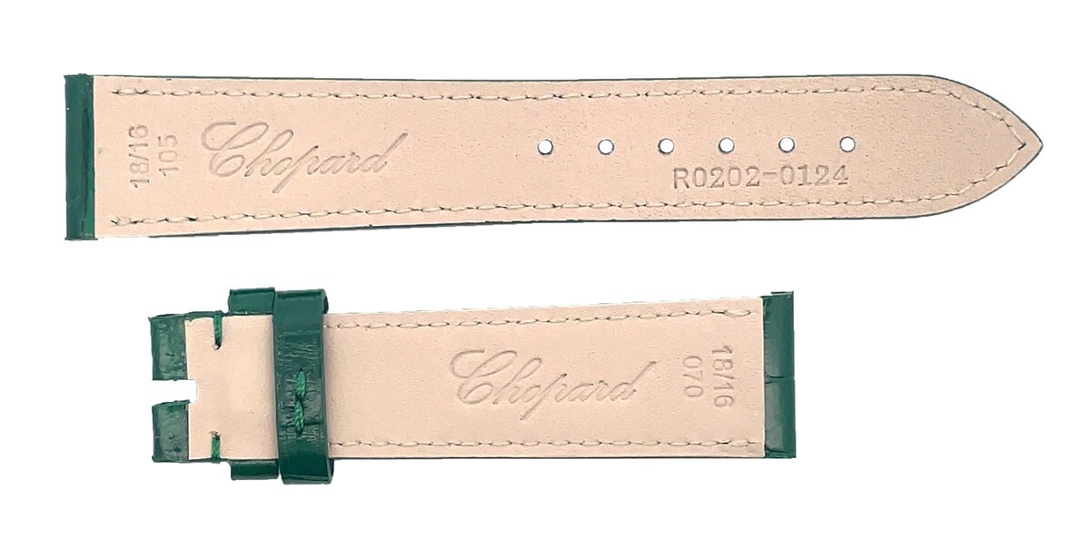 Chopard 18mm x 16mm Shiny Green Women’s Alligator Watch Band 105/70