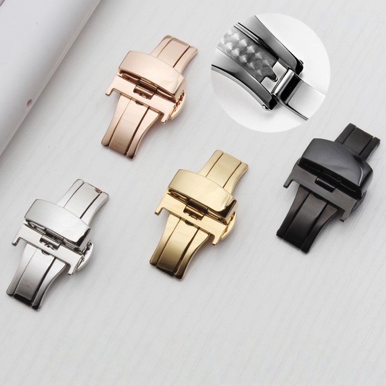 316L Stainless Steel Butterfly Deployment Clasp 18mm 20mm 22mm Watch Band Buckle