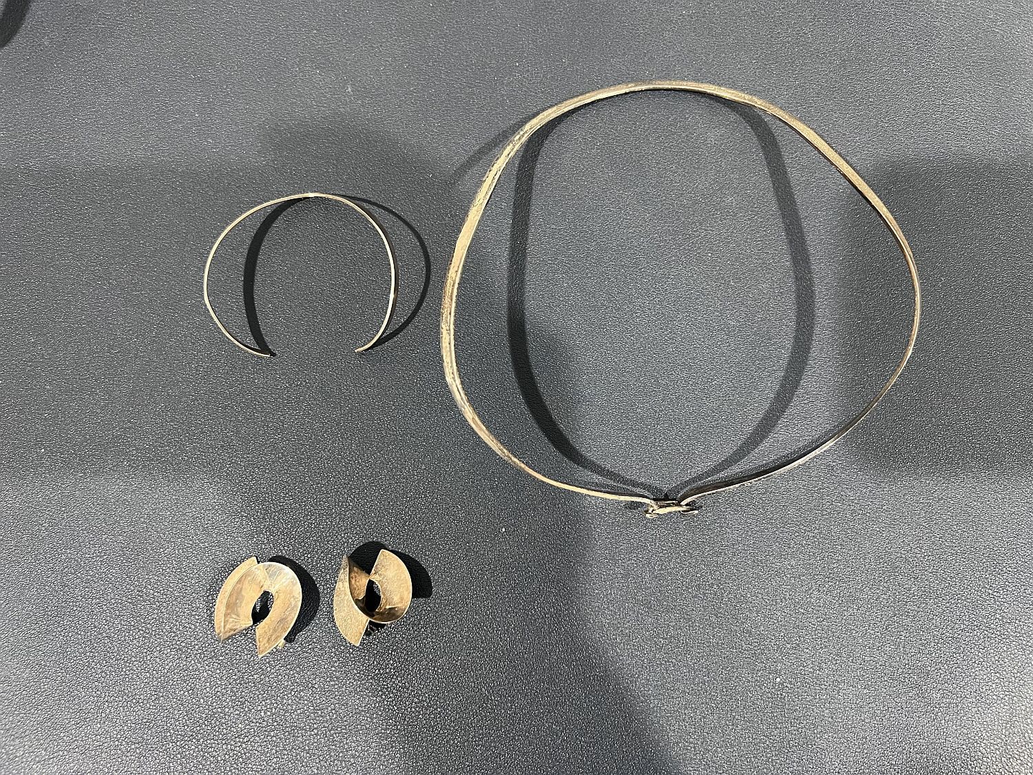 Choker Necklace with Matching Bracelet and Earrings Sterling .925 42 Grams (IJ)