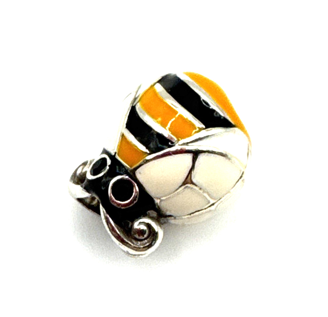 Brighton Bumble Bee Black Yellow Garden Bug Crystals Silver Spacer Bead