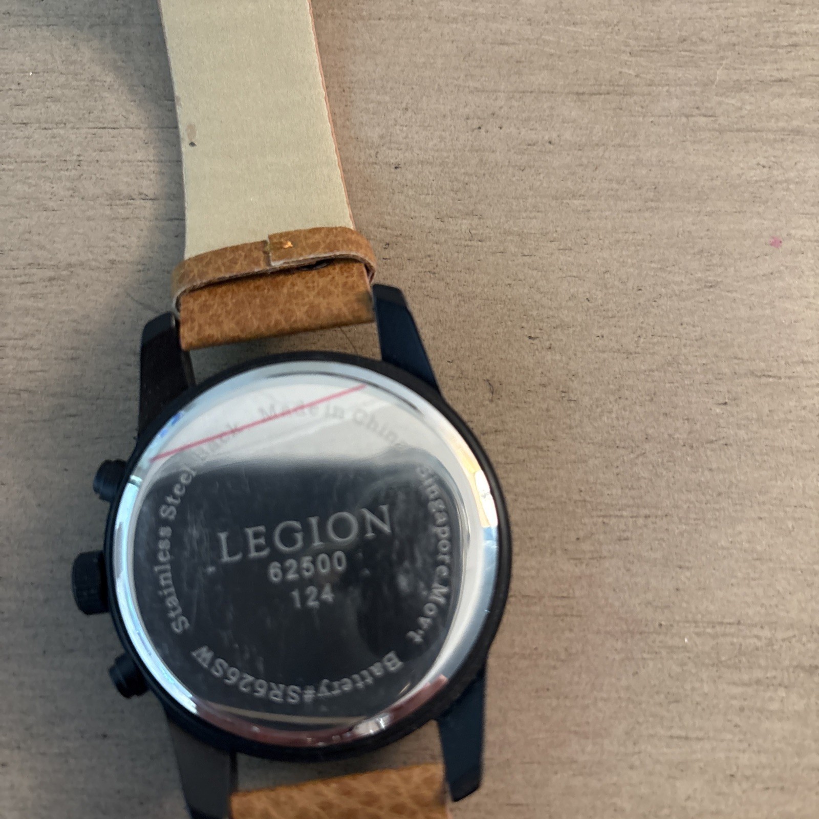 Legion Watch Black With Brown Leather Band See Notes