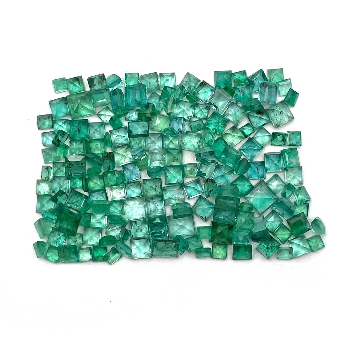 Natural Emerald Square Cut Loose Gemstone Lot 10-13 Pcs 2.50-5 MM 3 CT