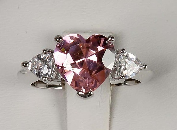 New Avon Fancy Shape PINK HEART CZ Cocktail Love RING – Sz 5, 6, 7, 8, 9, 10, 11