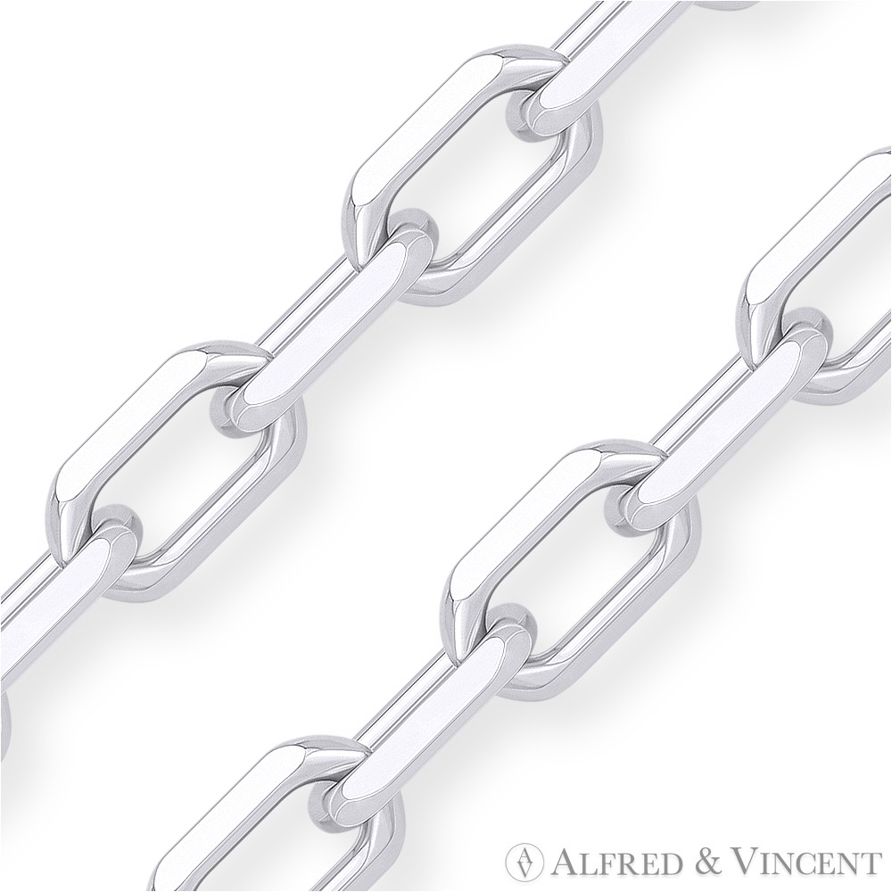 0.9mm Thin D-Cut Anchor Cable Link Chain Necklace in Italy .925 Sterling Silver