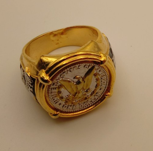 American Eagle Coin Ring “New” Approx. Size 11 Silver & Gold. See Description.