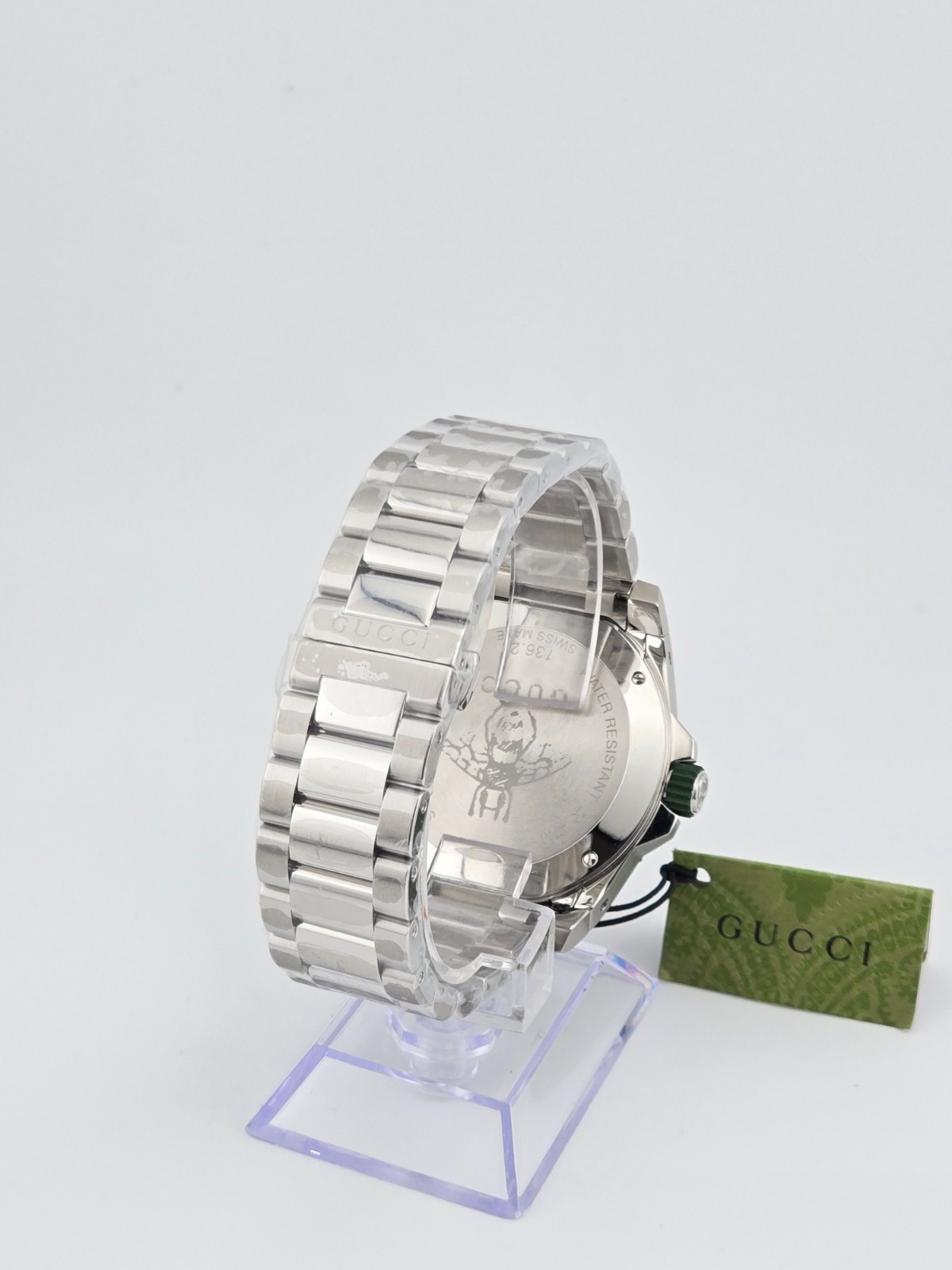 Gucci Dive YA136222 Men’s Stainless Steel Green Dial Watch NEW ⌚