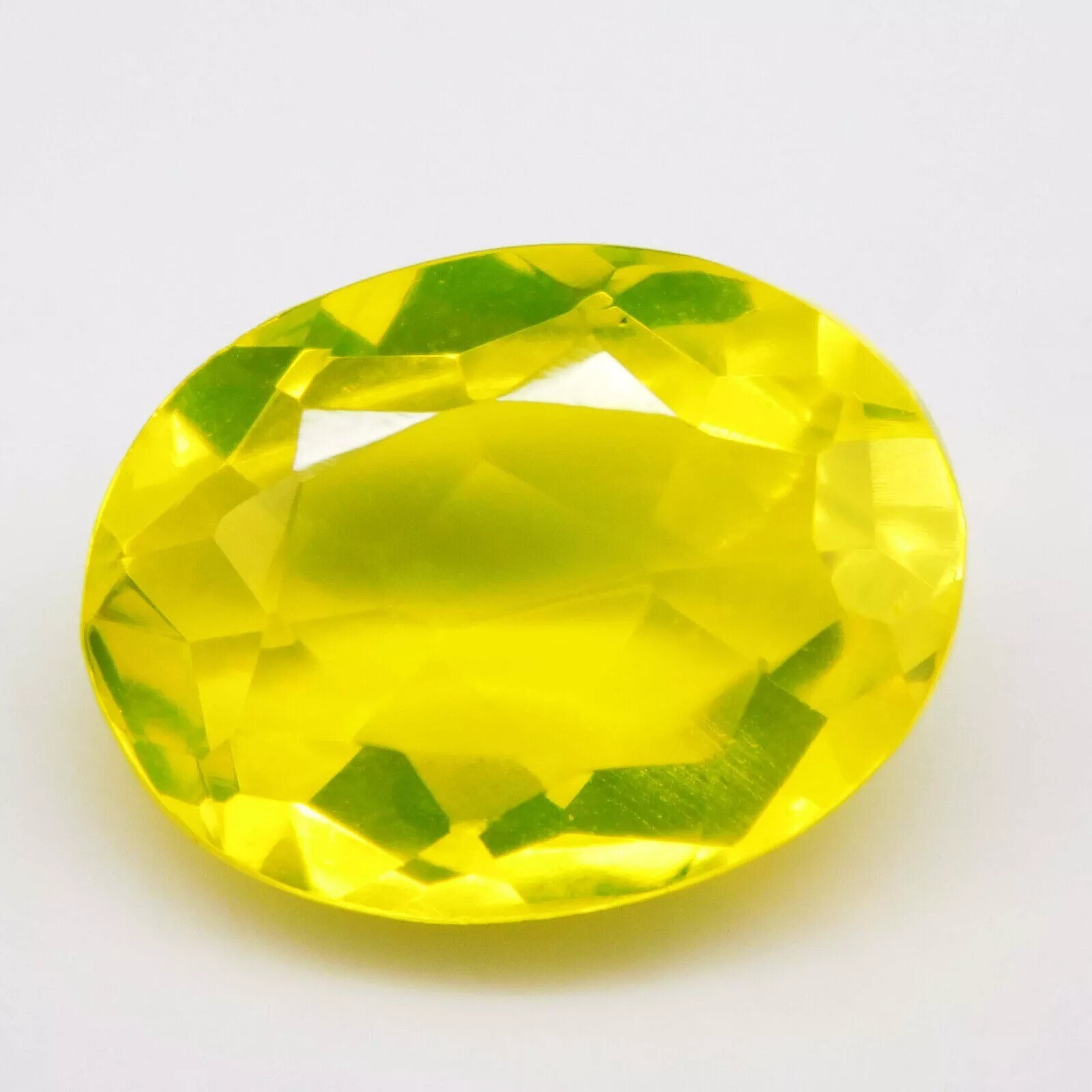 Attractive 10-12 Ct NEON Yellow Opal Oval Natural EGL Certified Loose Gemstone