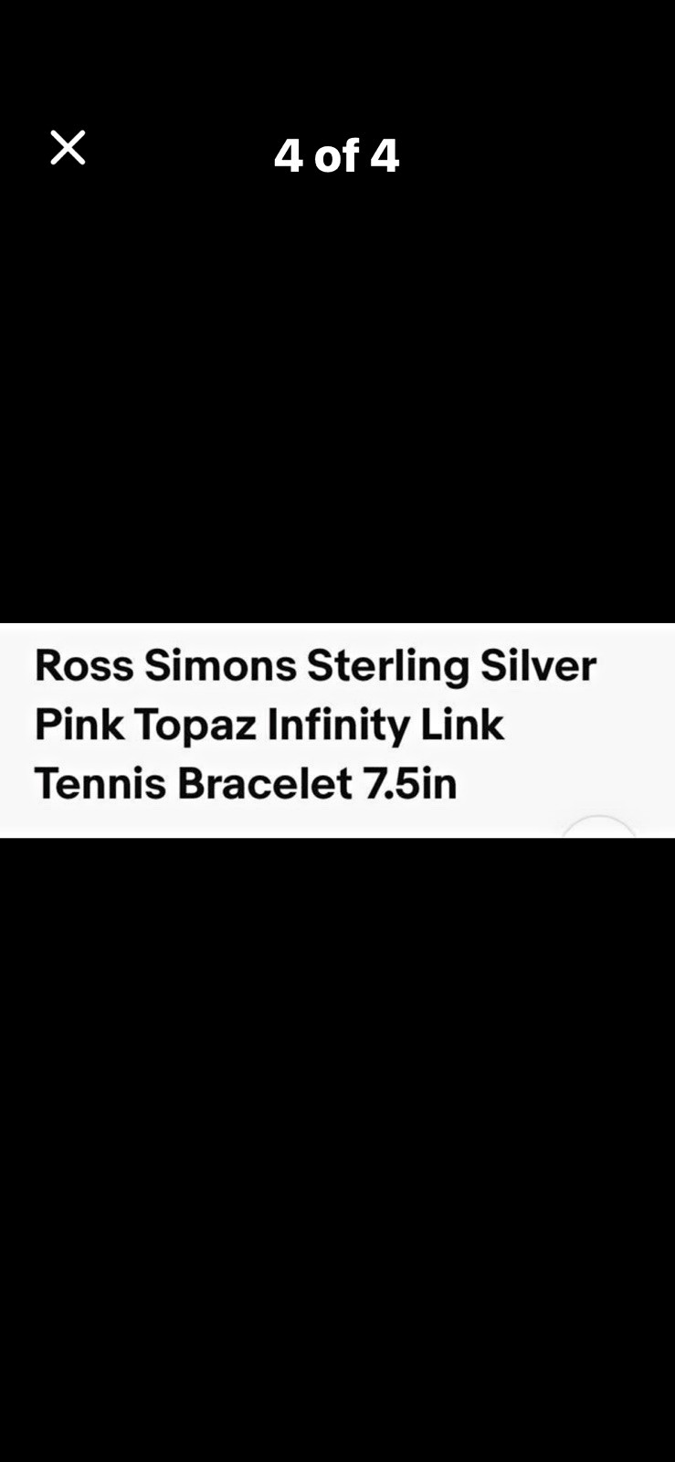 Ross Simons 925 Sterling Silver Pink Topaz Infinity Link Tennis Bracelet 7.5″