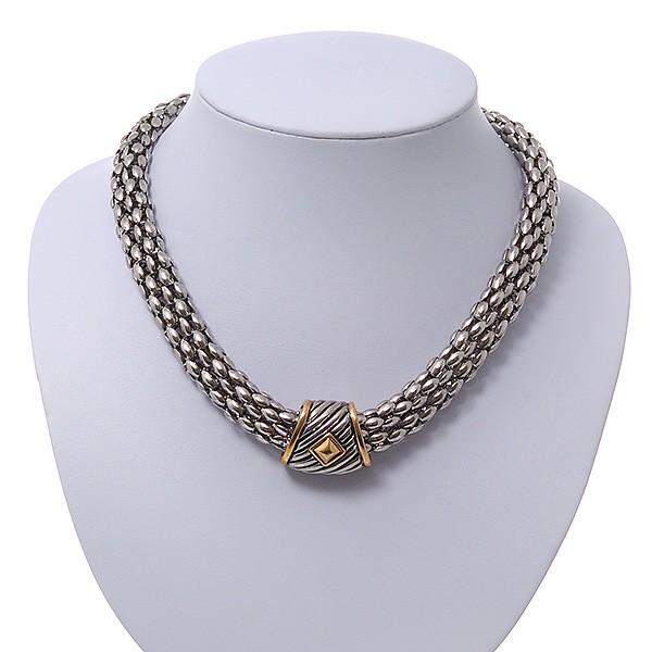 Two-Tone Mesh Magnetic Necklace – 40cm Length