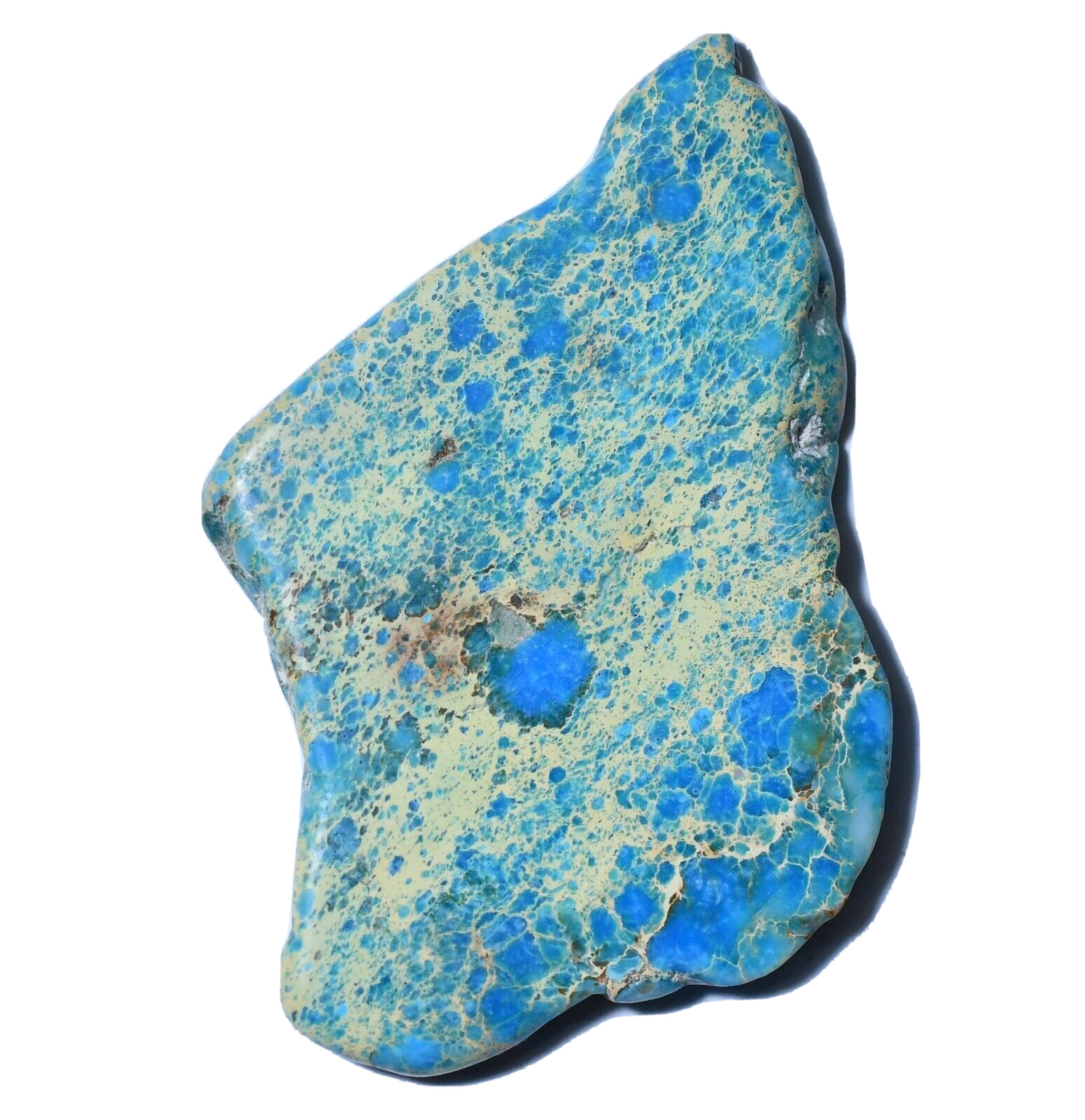 Natural Blue Ridge Turquoise 135.0 Ct Polished Slab Untreated Certified Gemstone