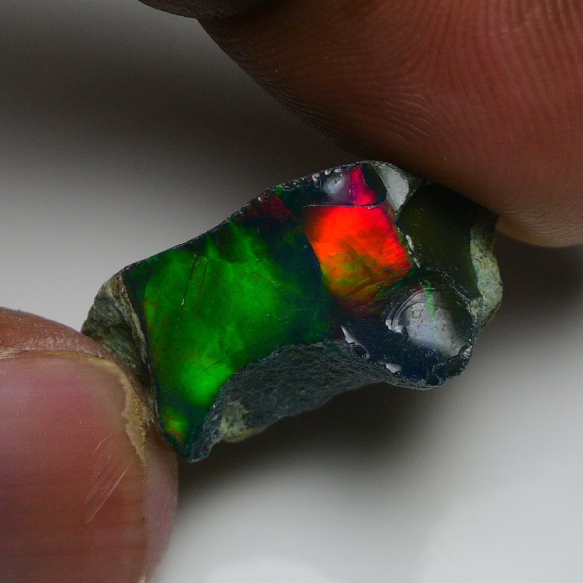 Jewelry Grade Black Opal Rough 13.90 Cts, Natural Ethiopian Raw, Neon Fire Opal