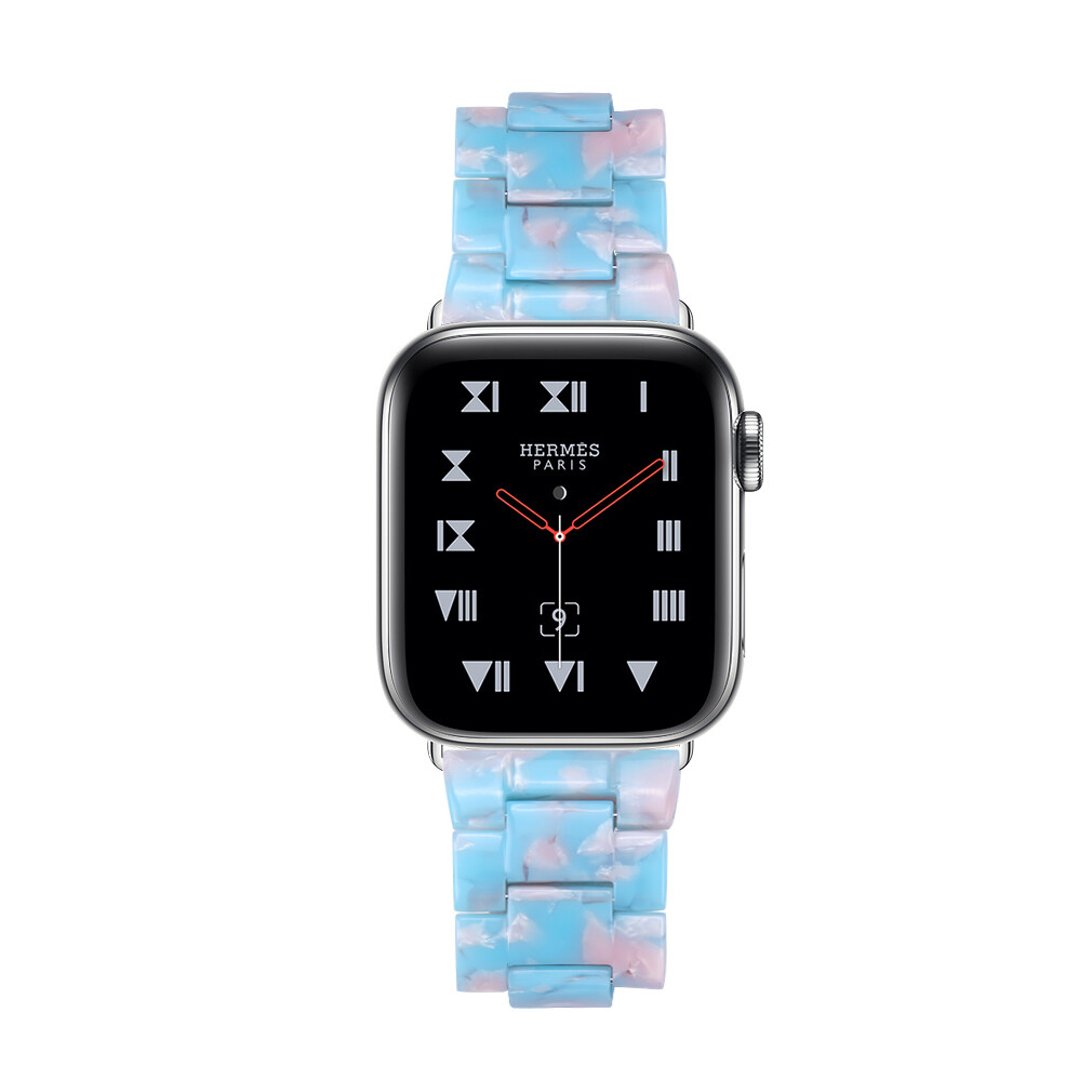Fashion Resin Stainless Steel Watch Strap Band for Apple Watch 8/7/SE/6/5/4/3/2