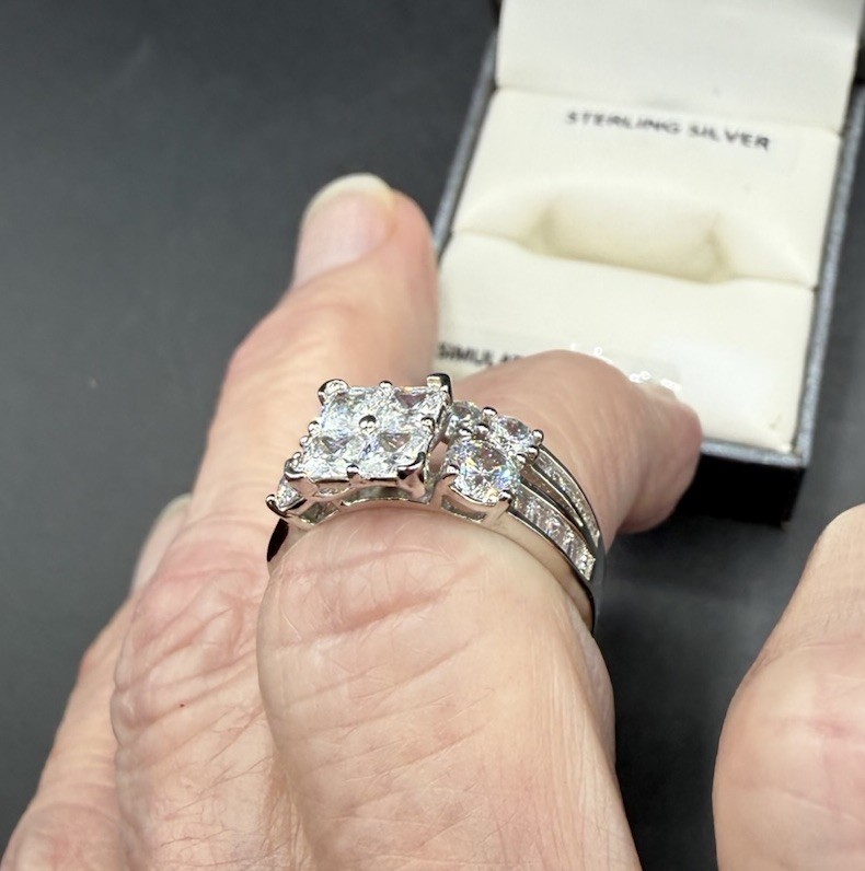 Brilliance Fine Jewelry Sterling Wedding Ring Size 7 – Simulated Diamond
