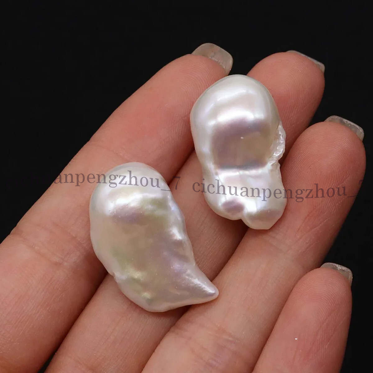 1Pc No Hole Undrilled 15-30mm Natural Freshwater Baroque Keshi Pearl Loose Beads