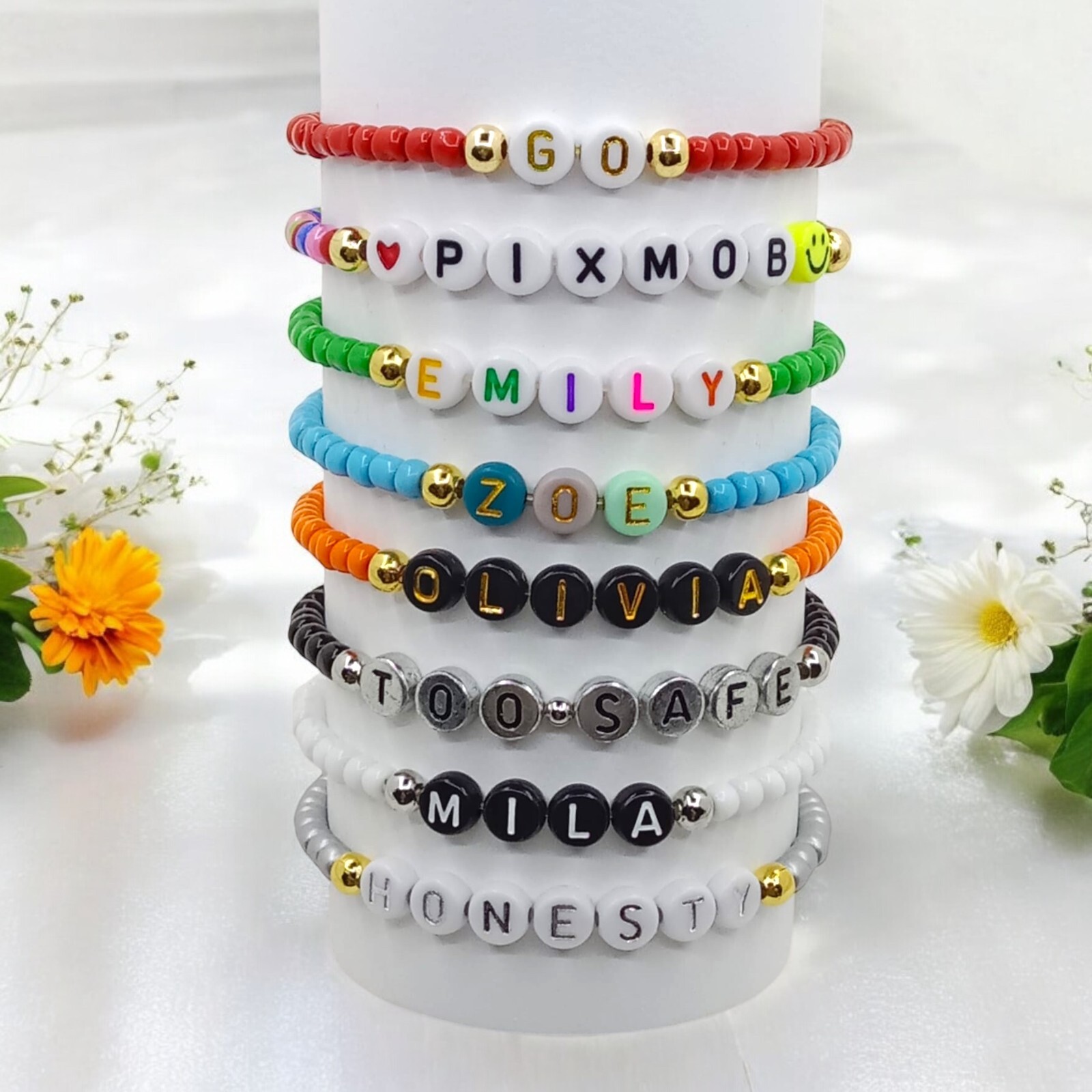 Custom Name Bead Bracelet/Name Bracelet/Personalized Bracelet/Birthday Gift