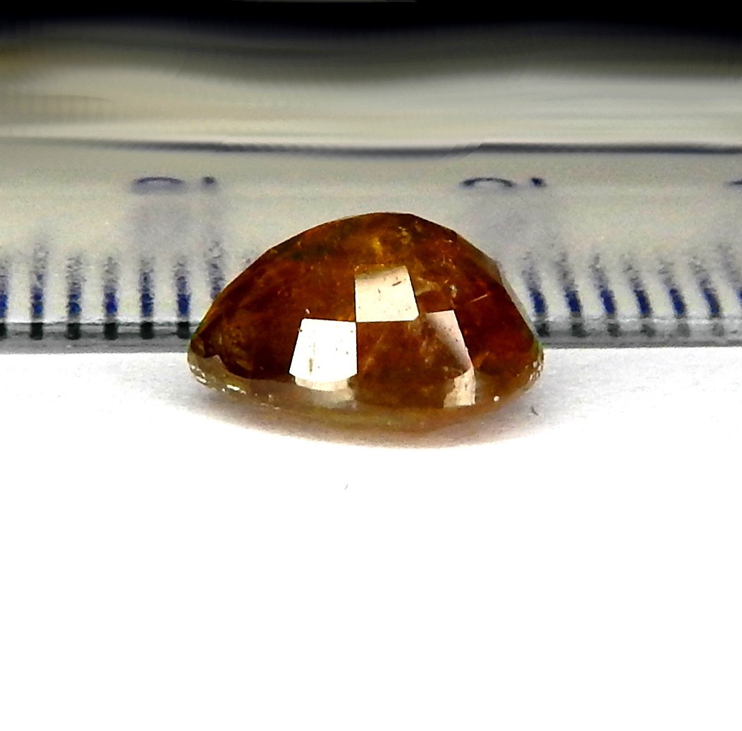 2.6ct Vivid Orange Sphene Natural Earth Mined Unheated Faceted Pear Ceylon