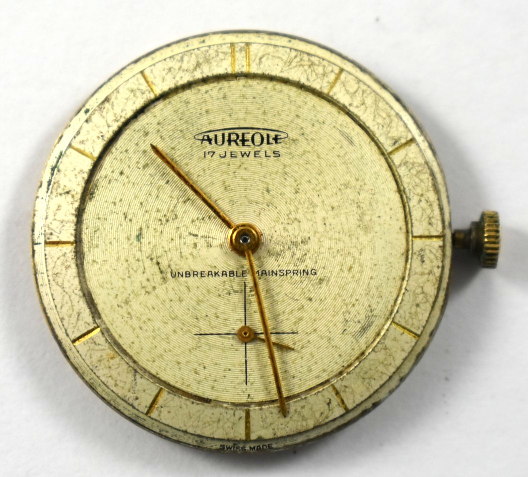Vintage Aureole Swiss Made Manual Wind 17J Wrist Watch Movement lot.ek