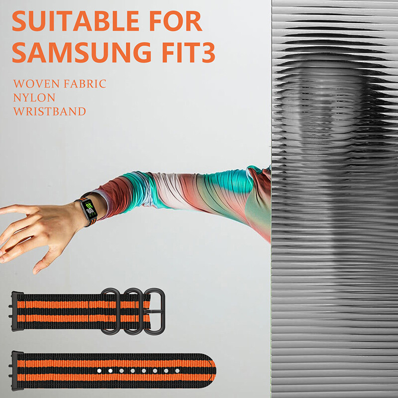 For Samsung Galaxy Fit 3 Watch Wrist Strap Sports Nylon Loop Band Bracelet