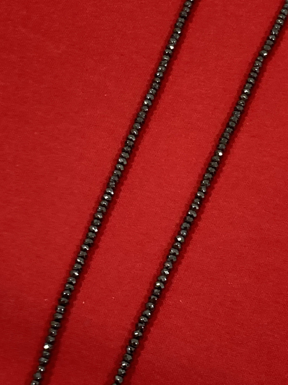 Vintage MILOR ITALY BRONZE Hematite Stone Beaded Chain Necklace 20.5″ NEW IN BOX