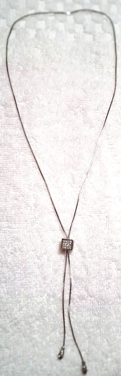 CARSON PIRIE SCOTT SILVER CZ LARIAT NECKLACE NEW
