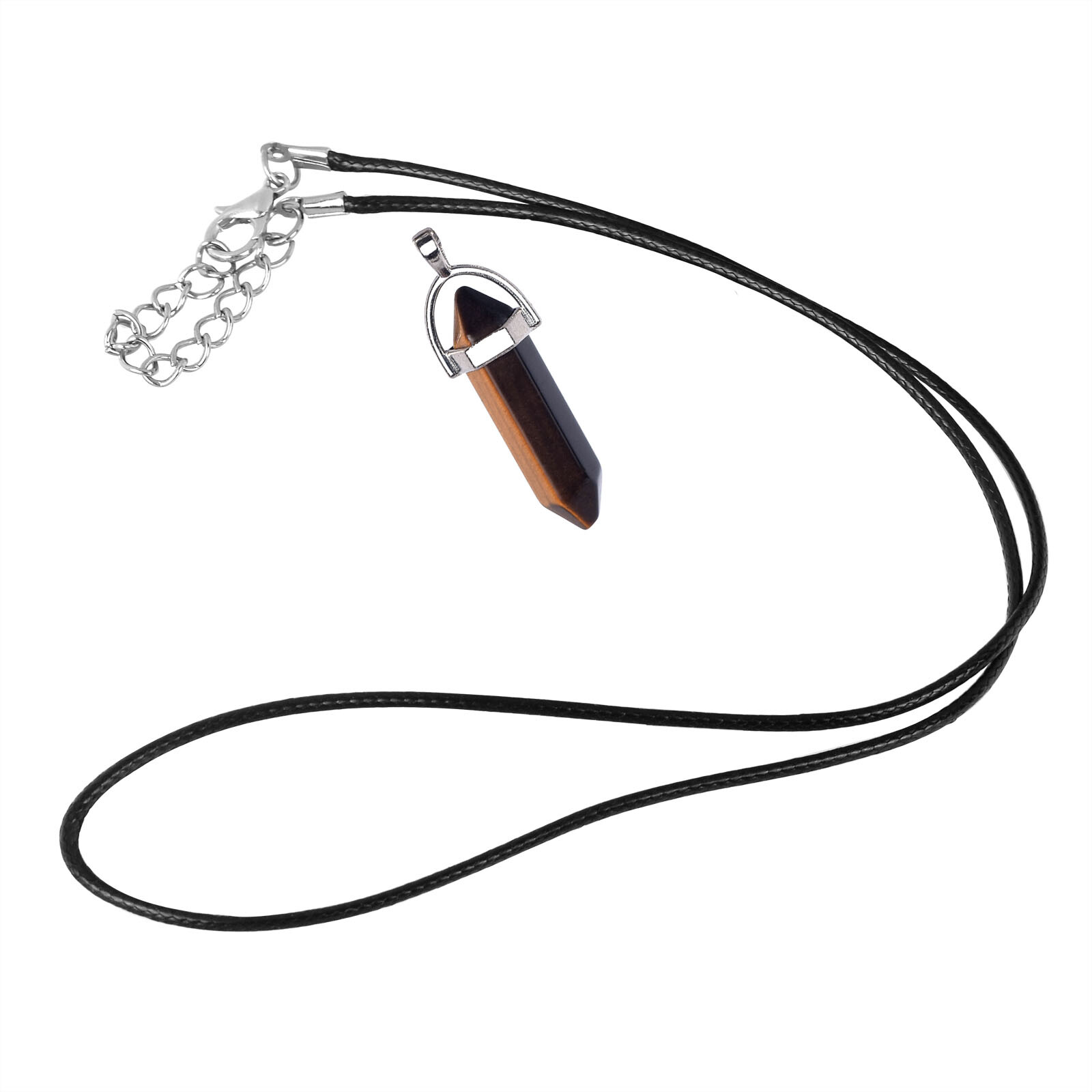 2PCS Hexagonal Stone Pendant Chakra Healing Crystal Pendant Necklace DIY Jewelry