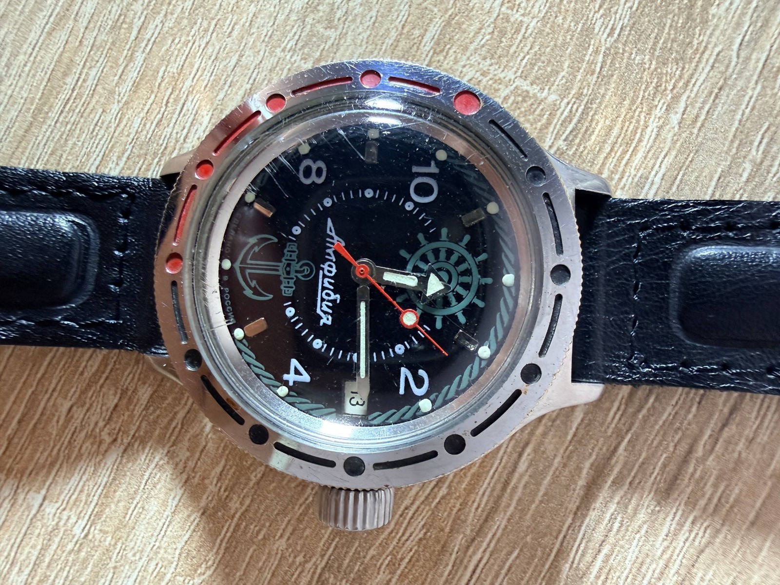 SERVICED/ USSR Vintage Vostok 2416B Amphibia Marine Anchor 200m Russian Diver