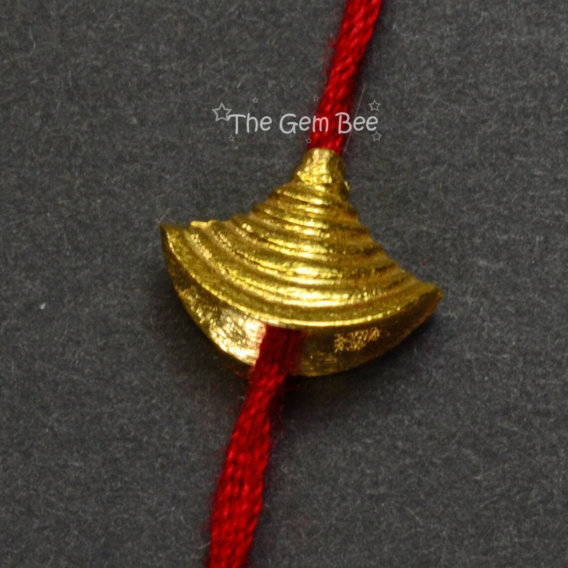 8mmx11.3mm 18k Yellow Gold Fancy Large Skirt Flat Cone Spacer Finding Focal