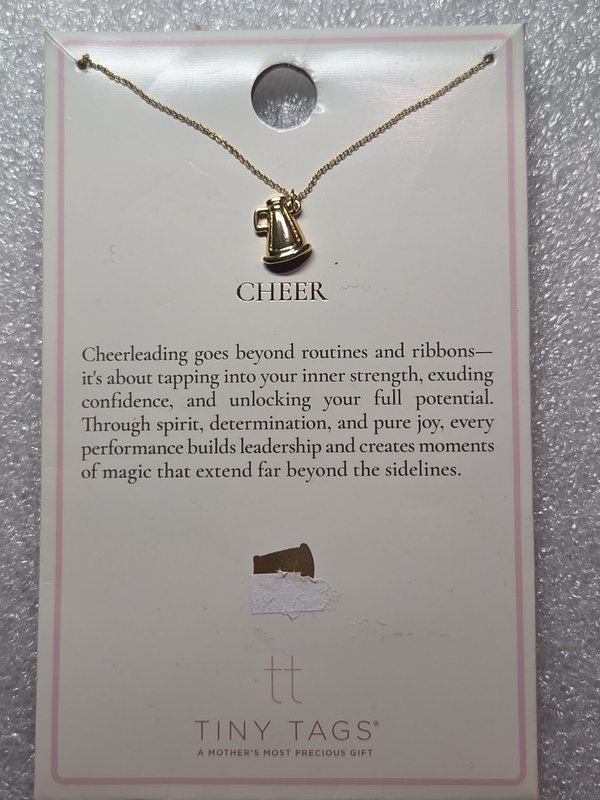 Tiny Tags 14K Plated Gold Cheer Pendant Necklace