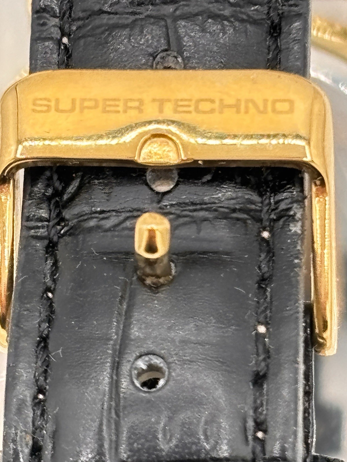 NEW Super Techno Mens Watch I-5371 Gold Tone Diamond .12 CT READ NOTES