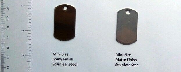 100 MINI Stainless Steel DOG TAGS ~ 1-1/2″ x 7/8″ Matte FINISH ~ Blank Pendant