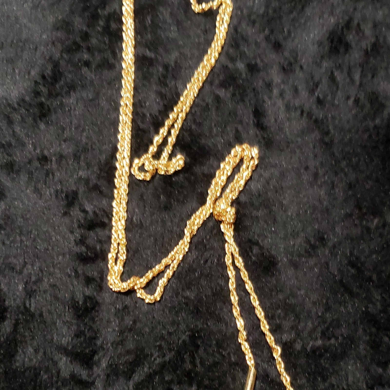 Gold Tone Twisted Rope Chain Necklace Metal Chain Style No Stone No Gemstones