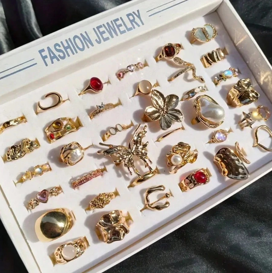 10 Pcs Wholesale Zircon Rhinestone Mixed Rings Bulk Finger Jewelry Gift Lot USA