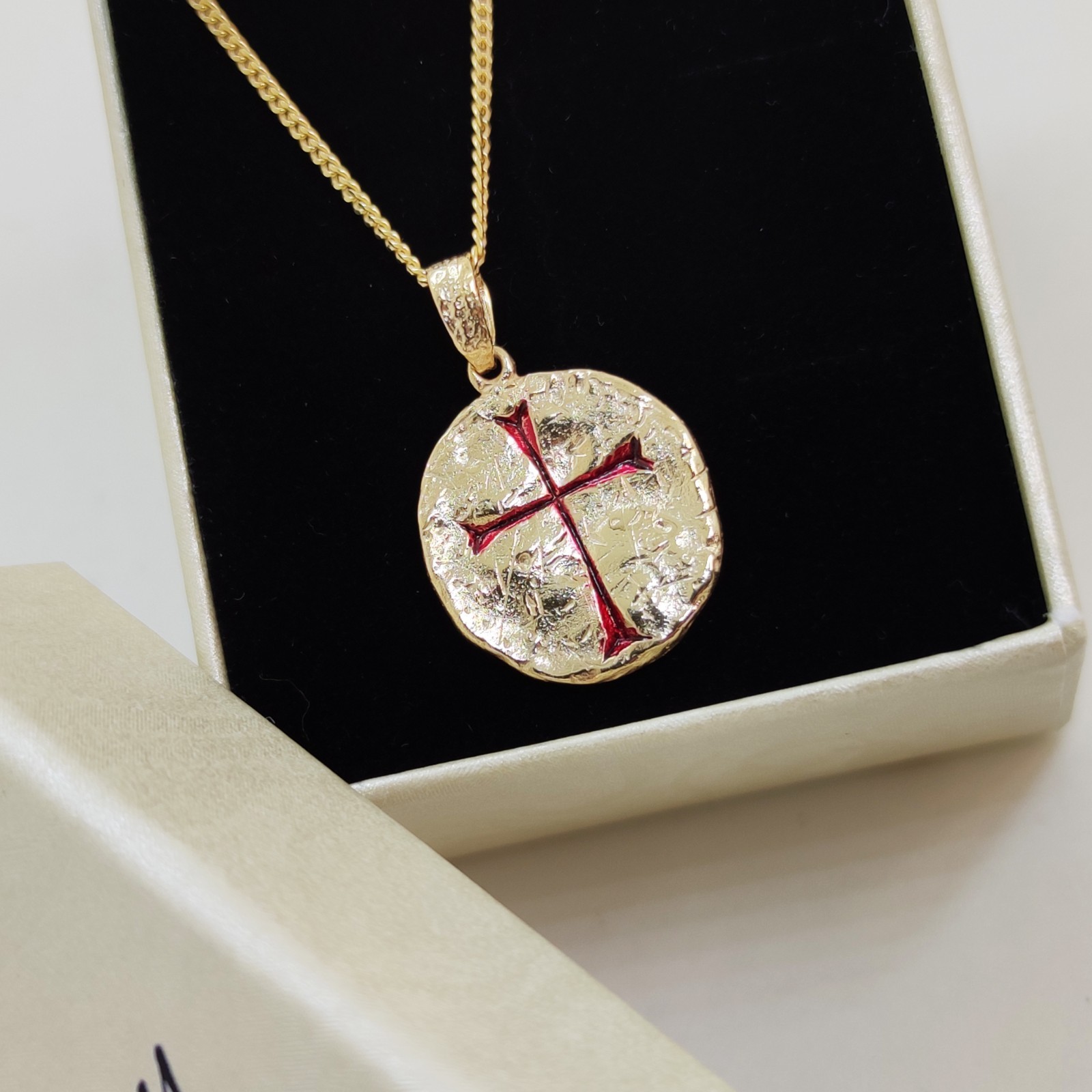 Templar Cross Pendant 925 Silver Gold Filled Men Jewelry